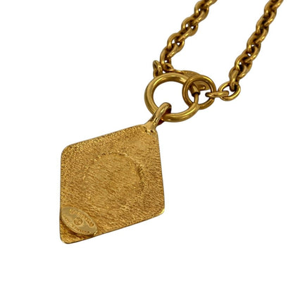 Chanel CC Logo Diamond Motif Chain Necklace Gold — view 3