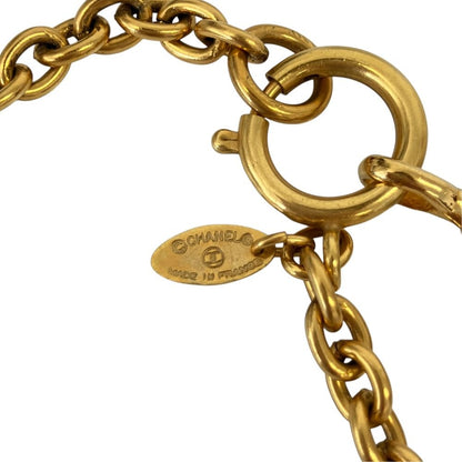 Chanel CC Logo Diamond Motif Chain Necklace Gold — view 5