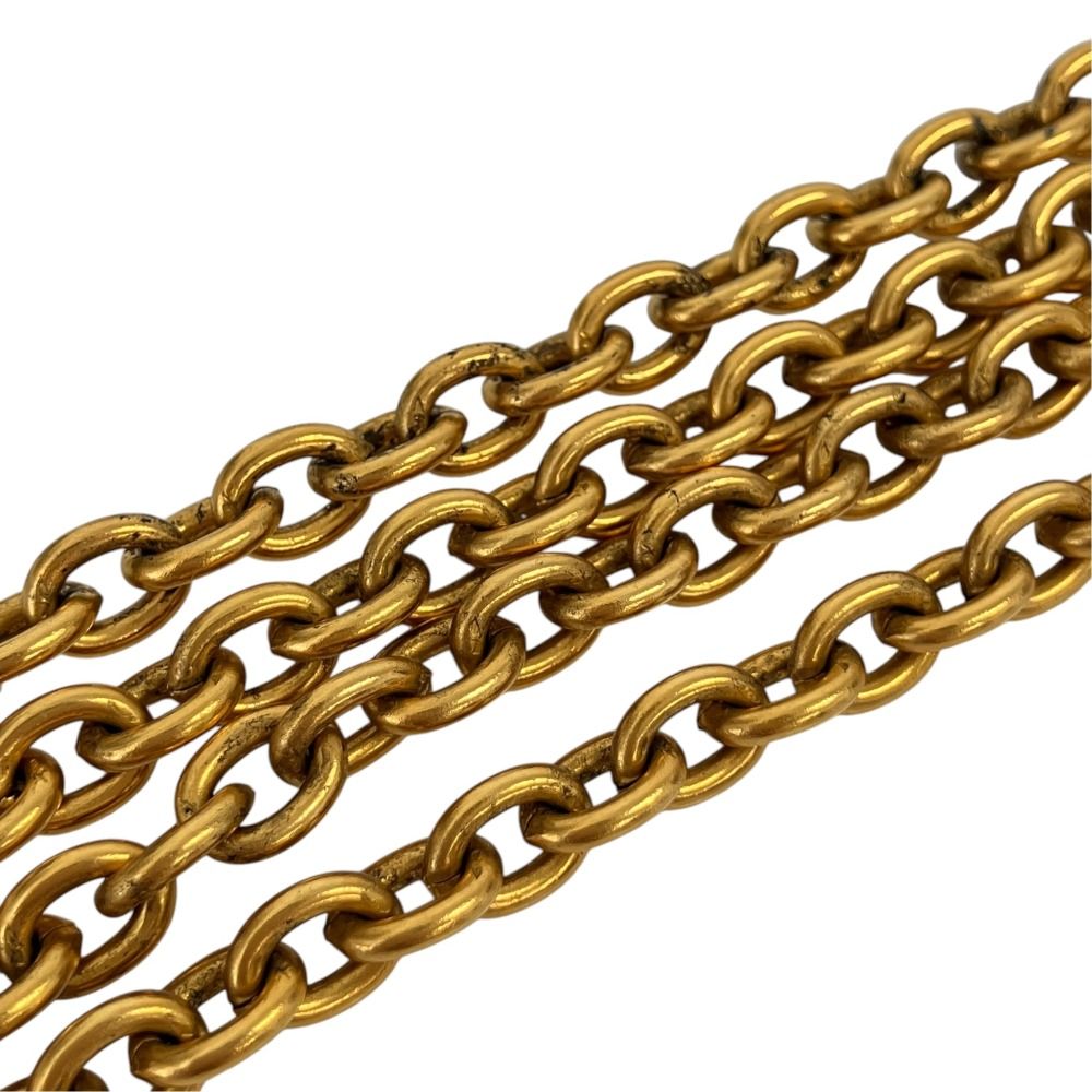 Chanel CC Logo Diamond Motif Chain Necklace Gold — view 7