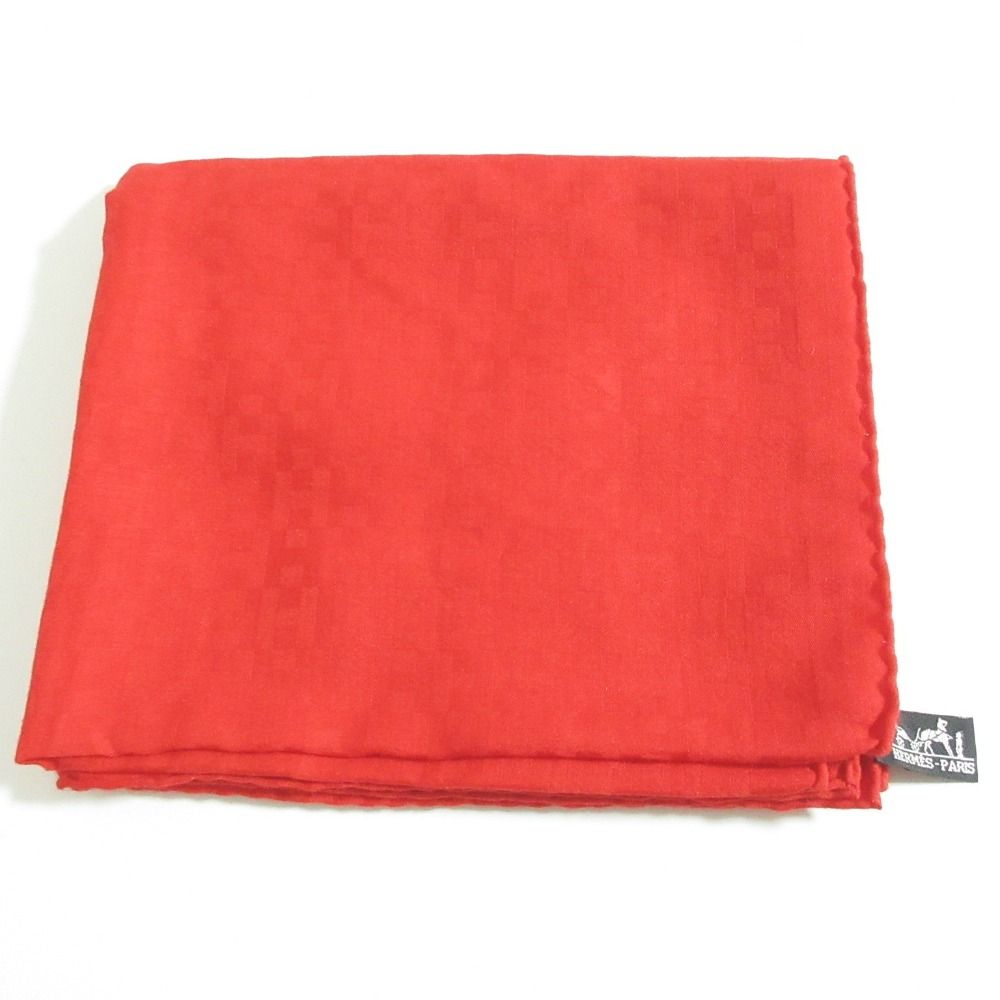 Hermes H Logo Jacquard Cashmere Silk Shawl Scarf