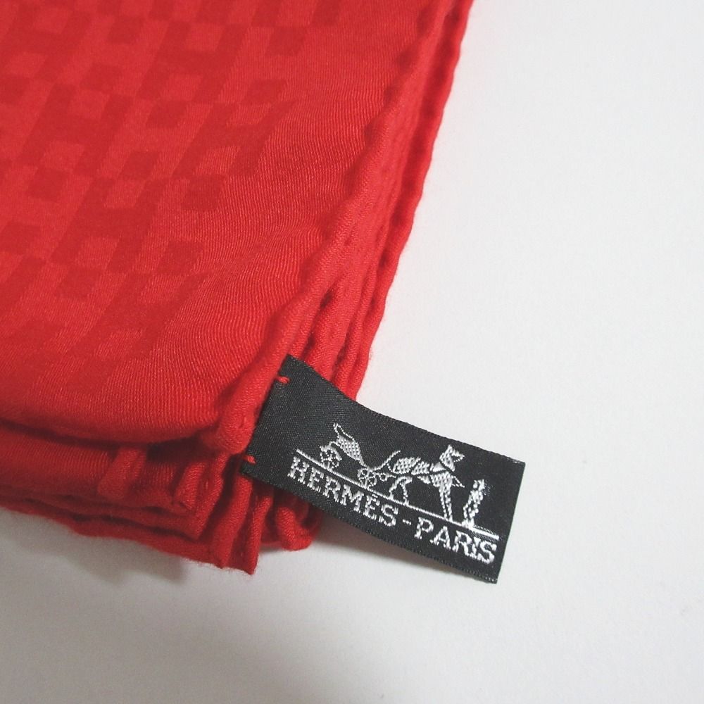Hermes H Logo Jacquard Cashmere Silk Shawl Scarf — view 5