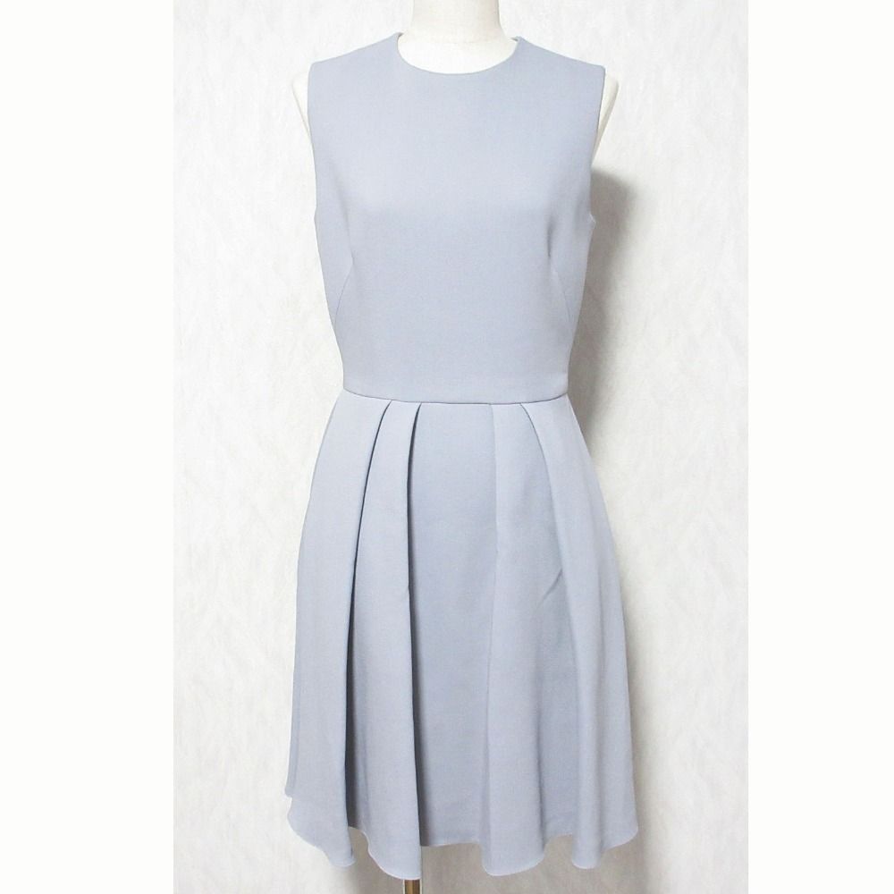 Dior Wool Silk Sleeveless Dress Gray 36