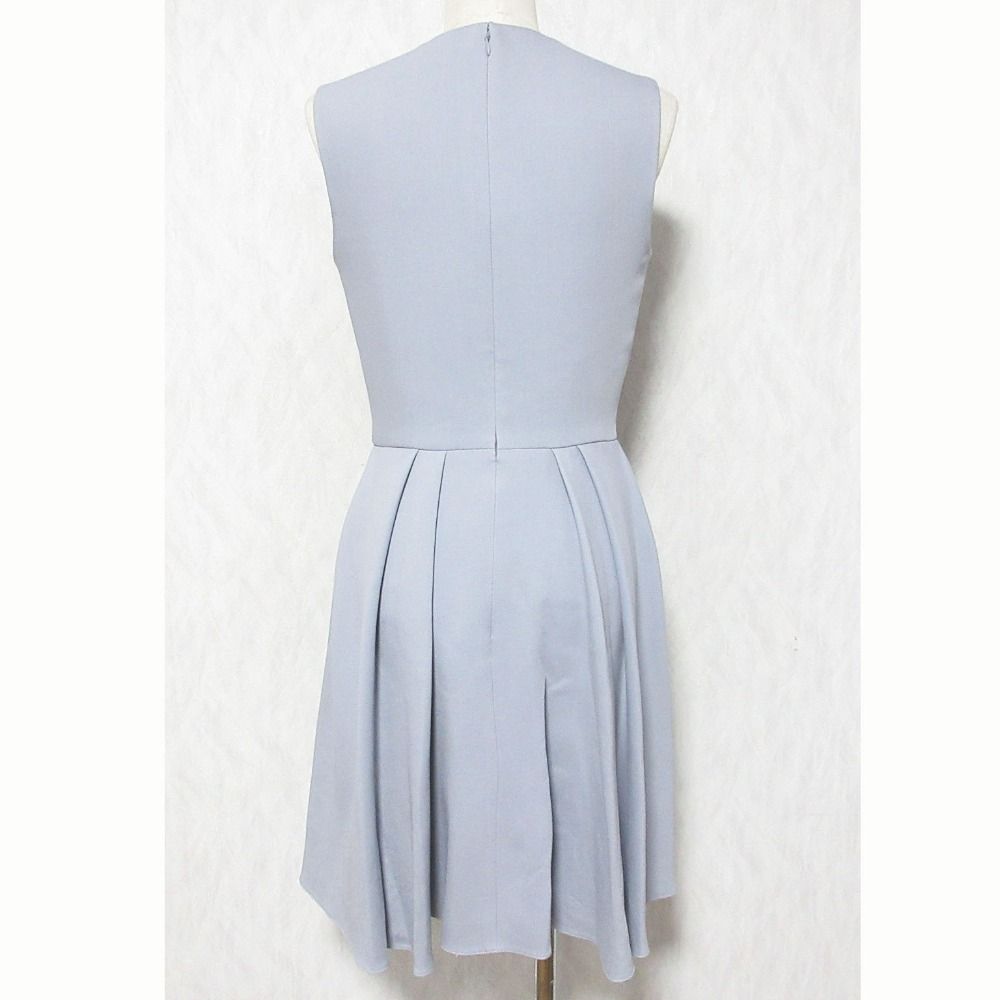 Dior Wool Silk Sleeveless Dress Gray 36 — view 2