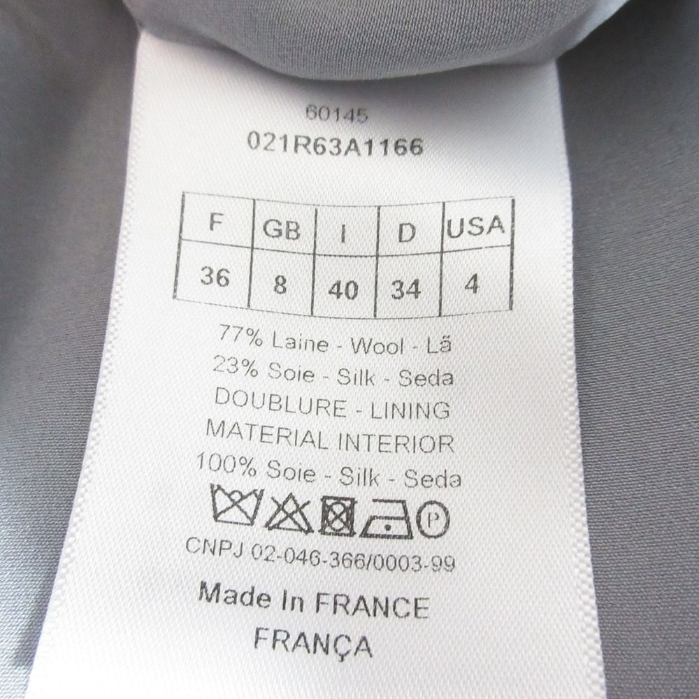 Dior Wool Silk Sleeveless Dress Gray 36 — view 6