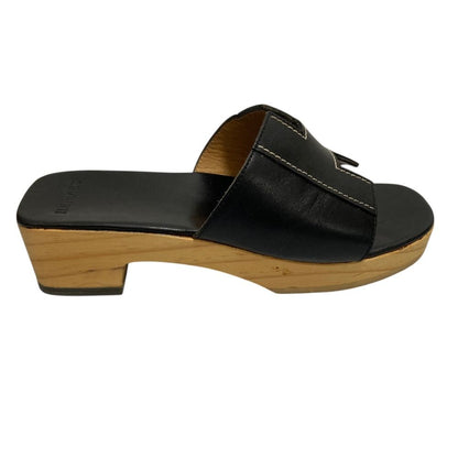 Hermes Kevlar H Motif Wood Sole Sandals Black — view 5