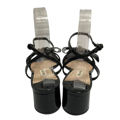 Miu Miu Patent Ribbon Strap Sandals Black — view 4