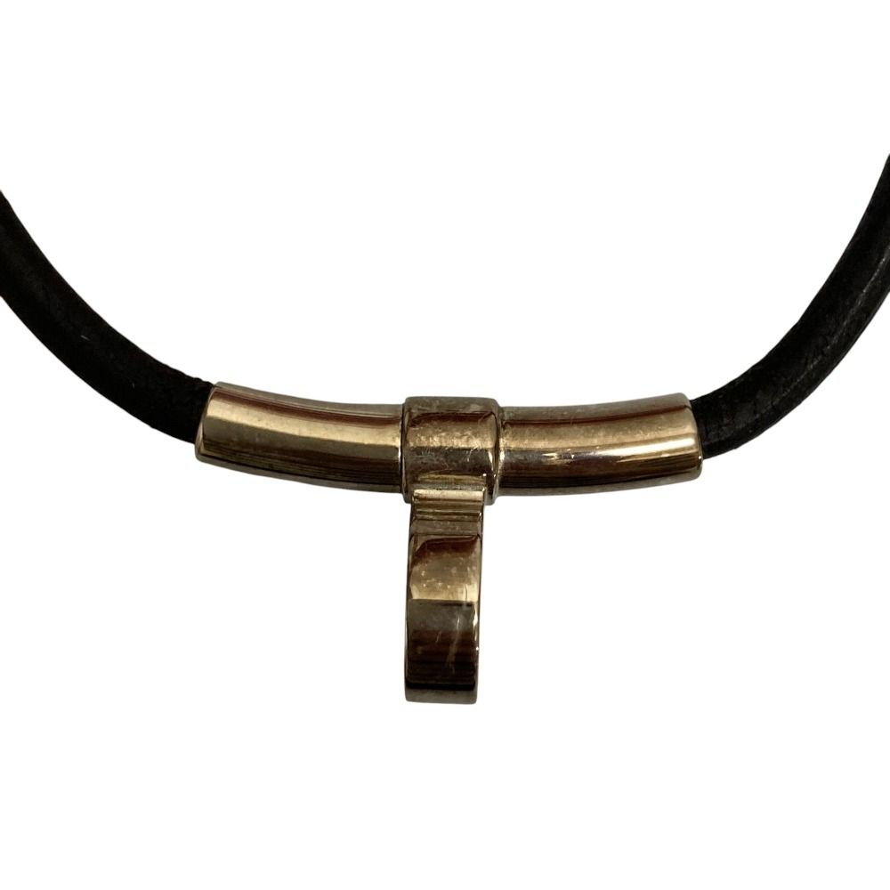 Hermes Kite Double Kelly Leather Choker Black Necklace