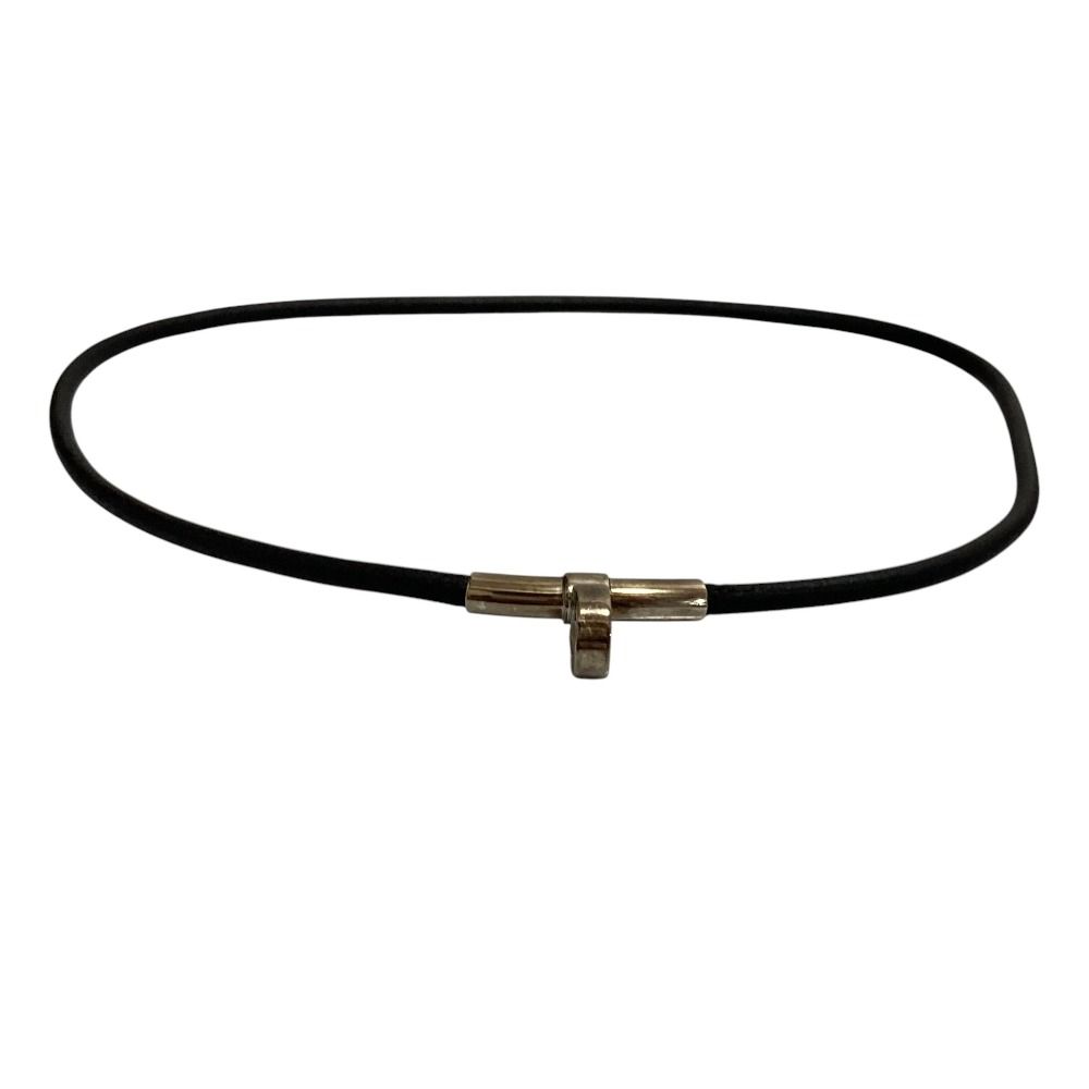 Hermes Kite Double Kelly Leather Choker Black Necklace — view 3