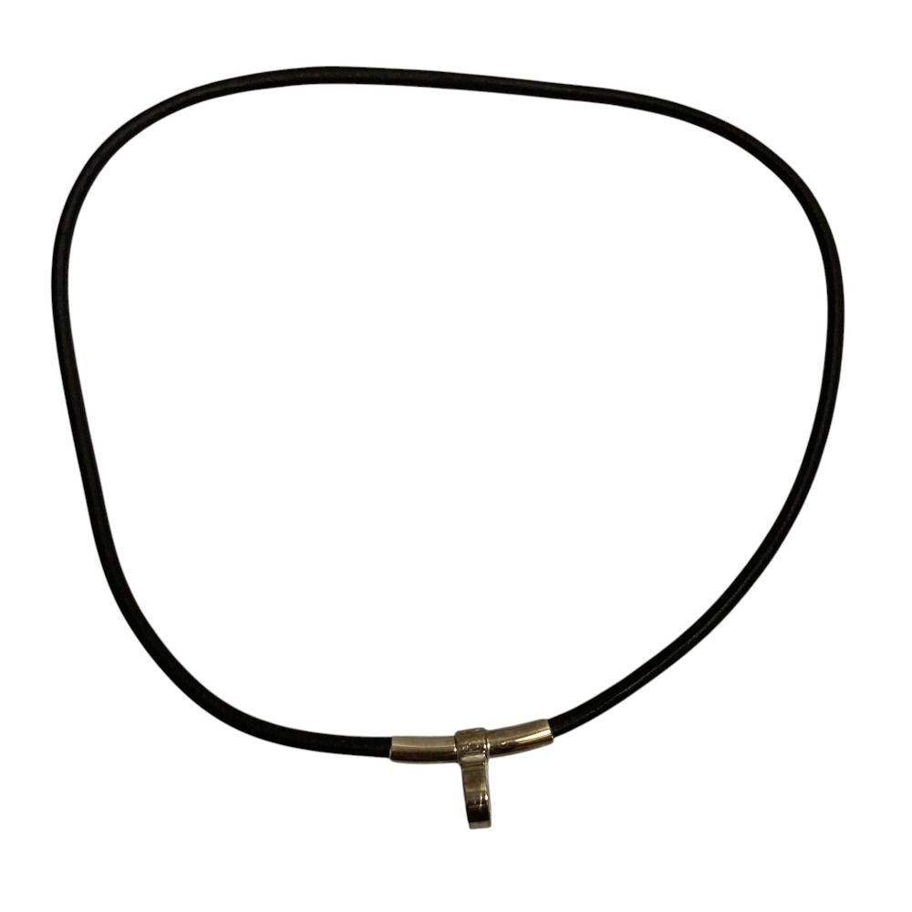 Hermes Kite Double Kelly Leather Choker Black Necklace — view 2