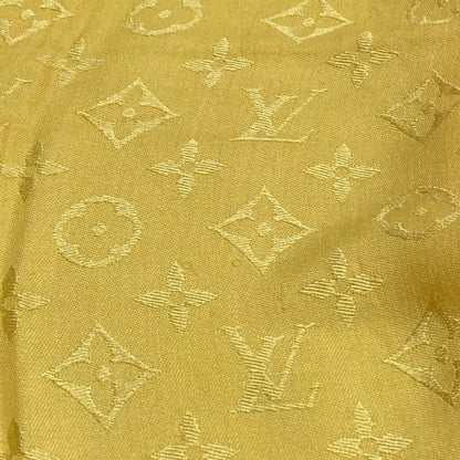 Louis Vuitton Silk Wool Shawl Monogram Yellow Scarf — view 8
