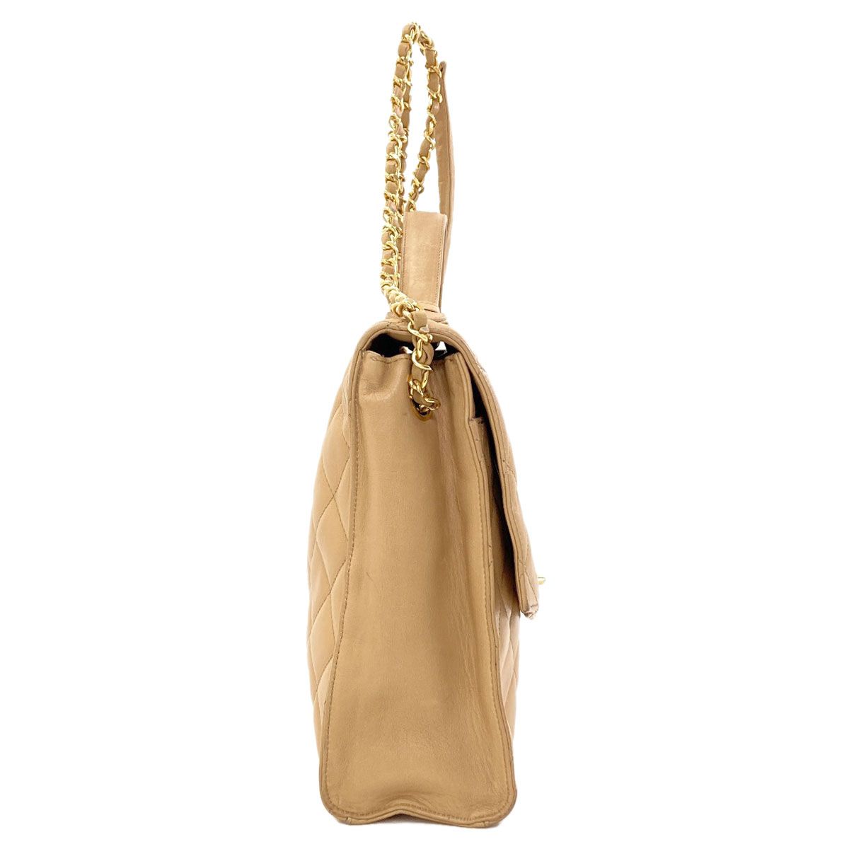Chanel Quilted CC Logo Chain Gold 2-Way Handbag Lambskin — view 3