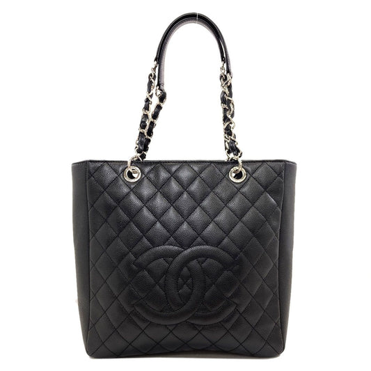 Chanel Quilted CC Logo Chain 2-Way Tote Bag Grained Calfskin