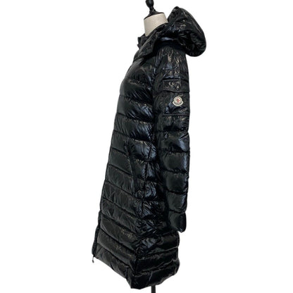 Moncler Moka Hooded Long Down Coat Black 3 — view 3