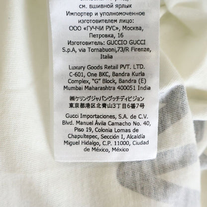 Gucci Cat Eye Rhinestone Print Embroidery Crew Neck Short Sleeve T-Shirt White — view 8