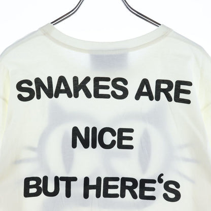 Gucci Cat Eye Rhinestone Print Embroidery Crew Neck Short Sleeve T-Shirt White — view 4