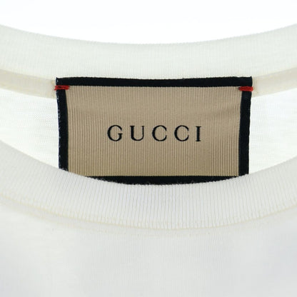 Gucci Cat Eye Rhinestone Print Embroidery Crew Neck Short Sleeve T-Shirt White — view 7