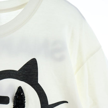 Gucci Cat Eye Rhinestone Print Embroidery Crew Neck Short Sleeve T-Shirt White — view 5