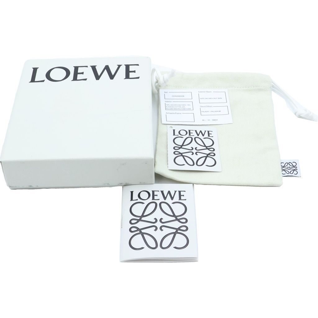 Loewe Puzzle Anagram Bifold Wallet Compact Card Case Black Leather — view 6