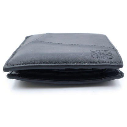Loewe Puzzle Anagram Bifold Wallet Compact Card Case Black Leather — view 3