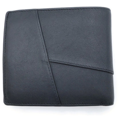Loewe Puzzle Anagram Bifold Wallet Compact Card Case Black Leather — view 2