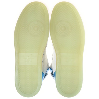 Louis Vuitton Monogram Rivoli Line High-Top Sneakers White Blue — view 5