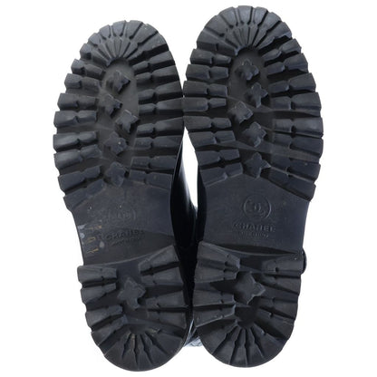 Chanel Quilted Engineer Boots Flat Black Lambskin Silver — view 5