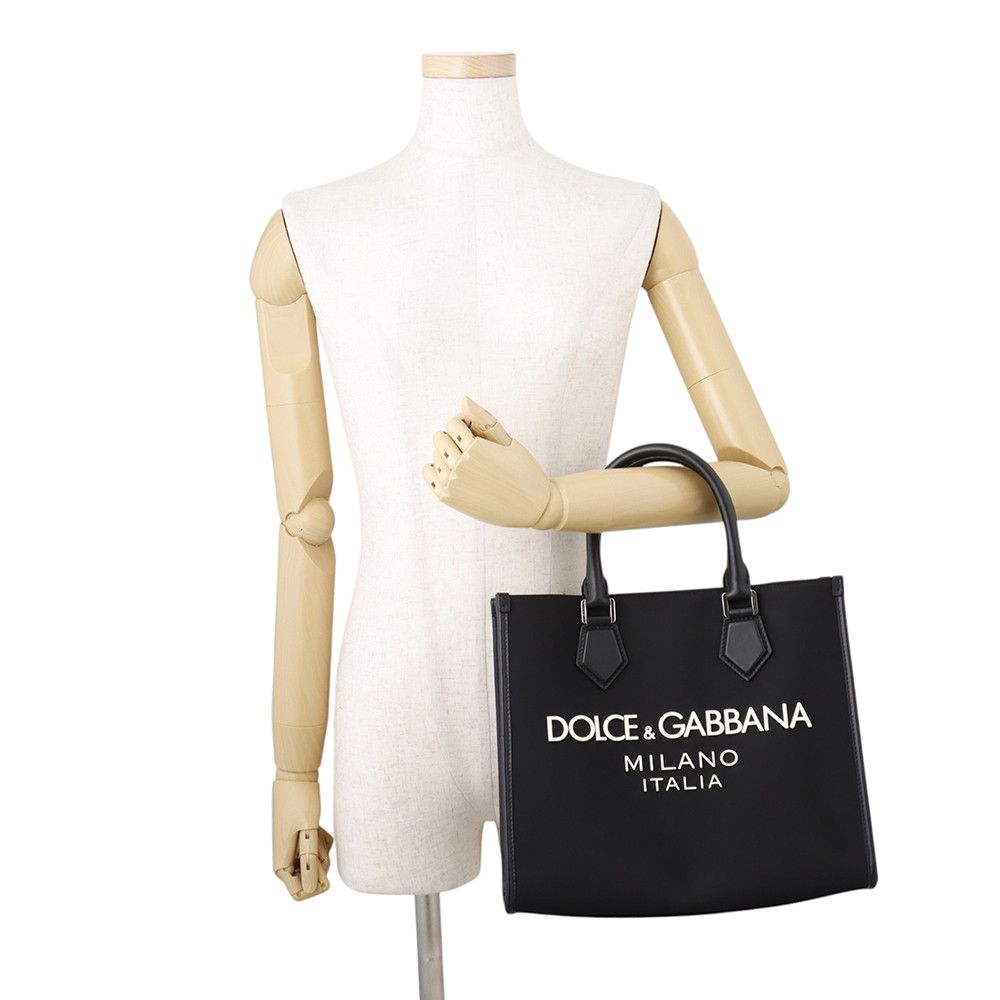 Dolce & Gabbana Tote Bag Logo Nylon & 2-Way Shoulder Black — view 4