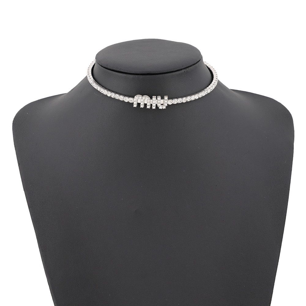 Miu Miu Choker Logo Rhinestone Necklace — view 4