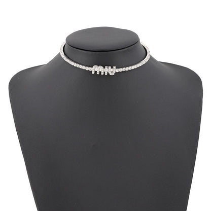 Miu Miu Choker Logo Rhinestone Necklace — view 4