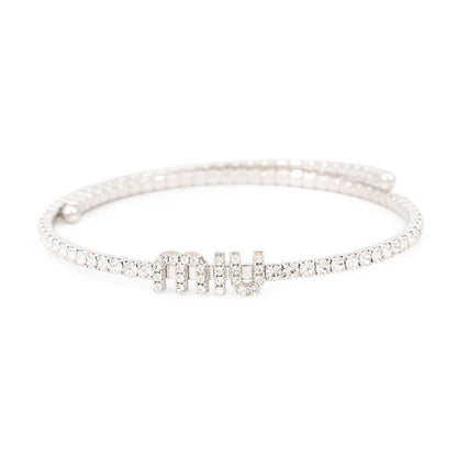 Miu Miu Choker Logo Rhinestone Necklace