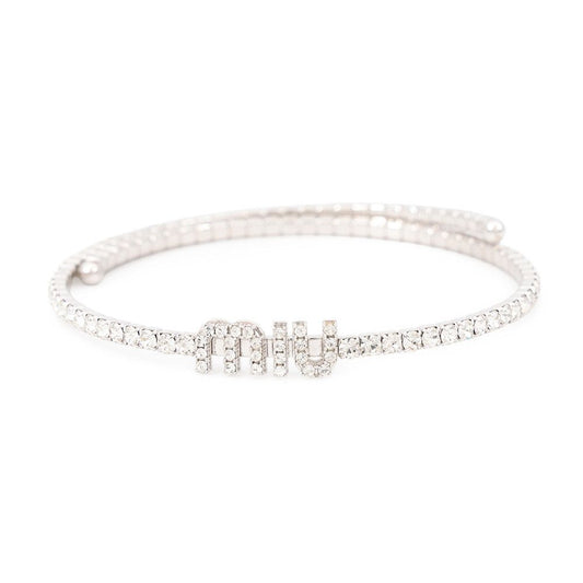 Miu Miu Choker Logo Rhinestone Necklace