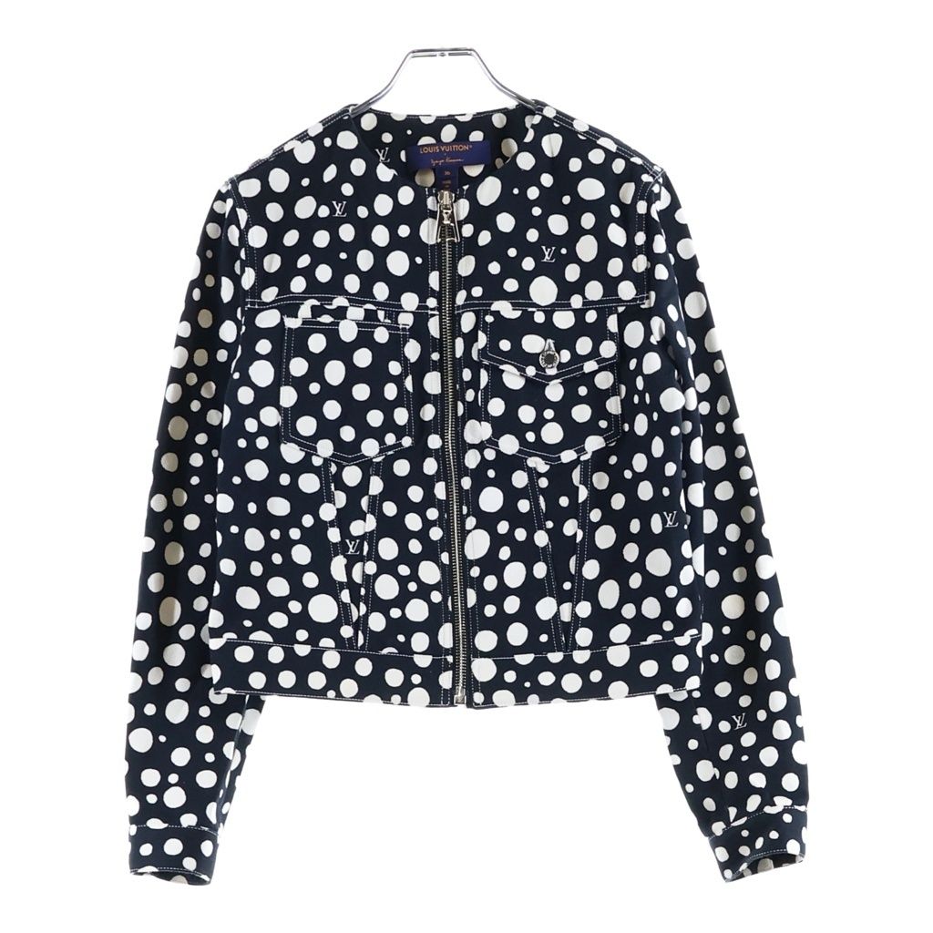 Louis Vuitton YK Infinity Dot Zip Up Collarless Jacket Cotton Yayoi Kusama