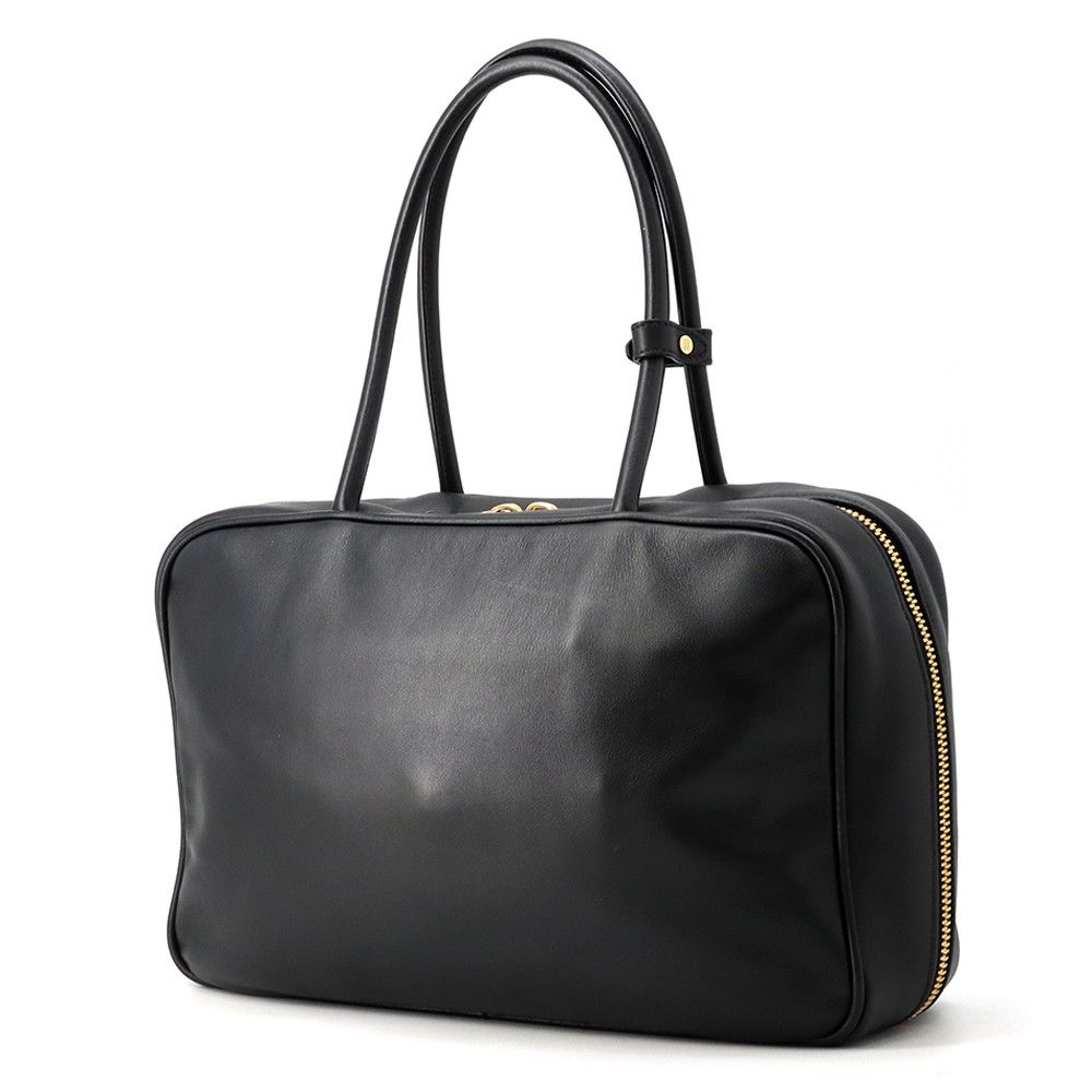Miu Miu Tote Bag Beau Logo Leather Black — view 2
