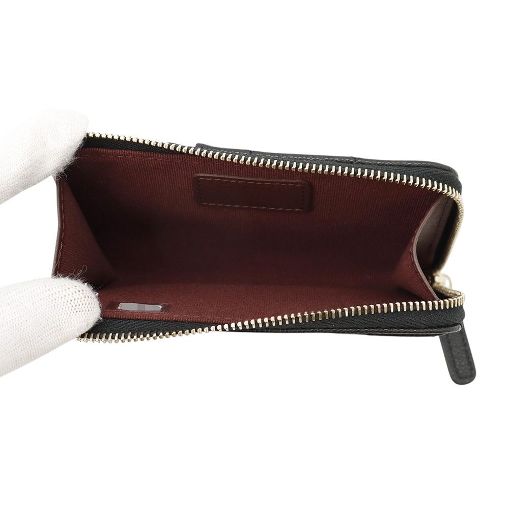 Chanel Trifold Wallet Quilted CC Logo Classic Small Flap Caviar Leather Black — view 7