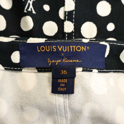 Louis Vuitton YK Infinity Dot Denim All Over Print Skirt Cotton Black White — view 6