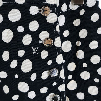 Louis Vuitton YK Infinity Dot Denim All Over Print Skirt Cotton Black White — view 4