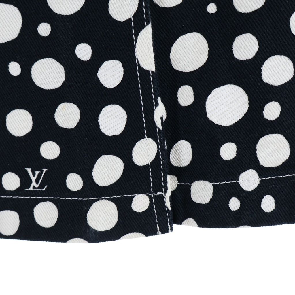 Louis Vuitton YK Infinity Dot Denim All Over Print Skirt Cotton Black White — view 5