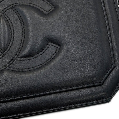 Chanel Chain Shoulder Bag Octagon CC Logo Lambskin Black — view 6