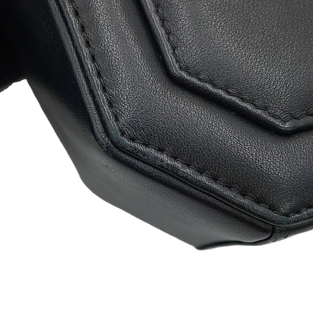 Chanel Chain Shoulder Bag Octagon CC Logo Lambskin Black — view 8