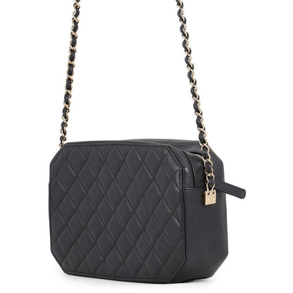 Chanel Chain Shoulder Bag Octagon CC Logo Lambskin Black — view 2