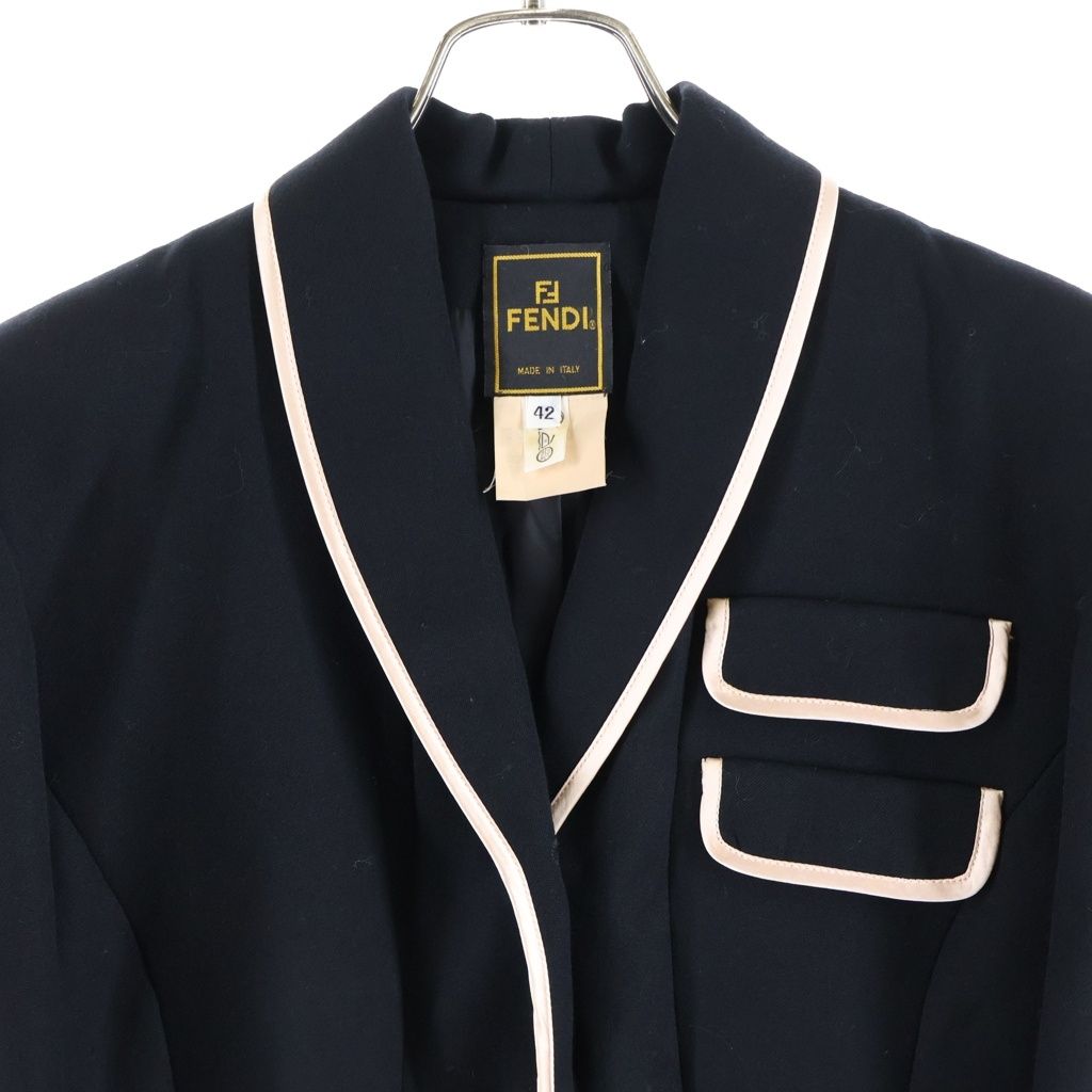 Fendi Piping Detail Jacket Light Black Pink — view 3