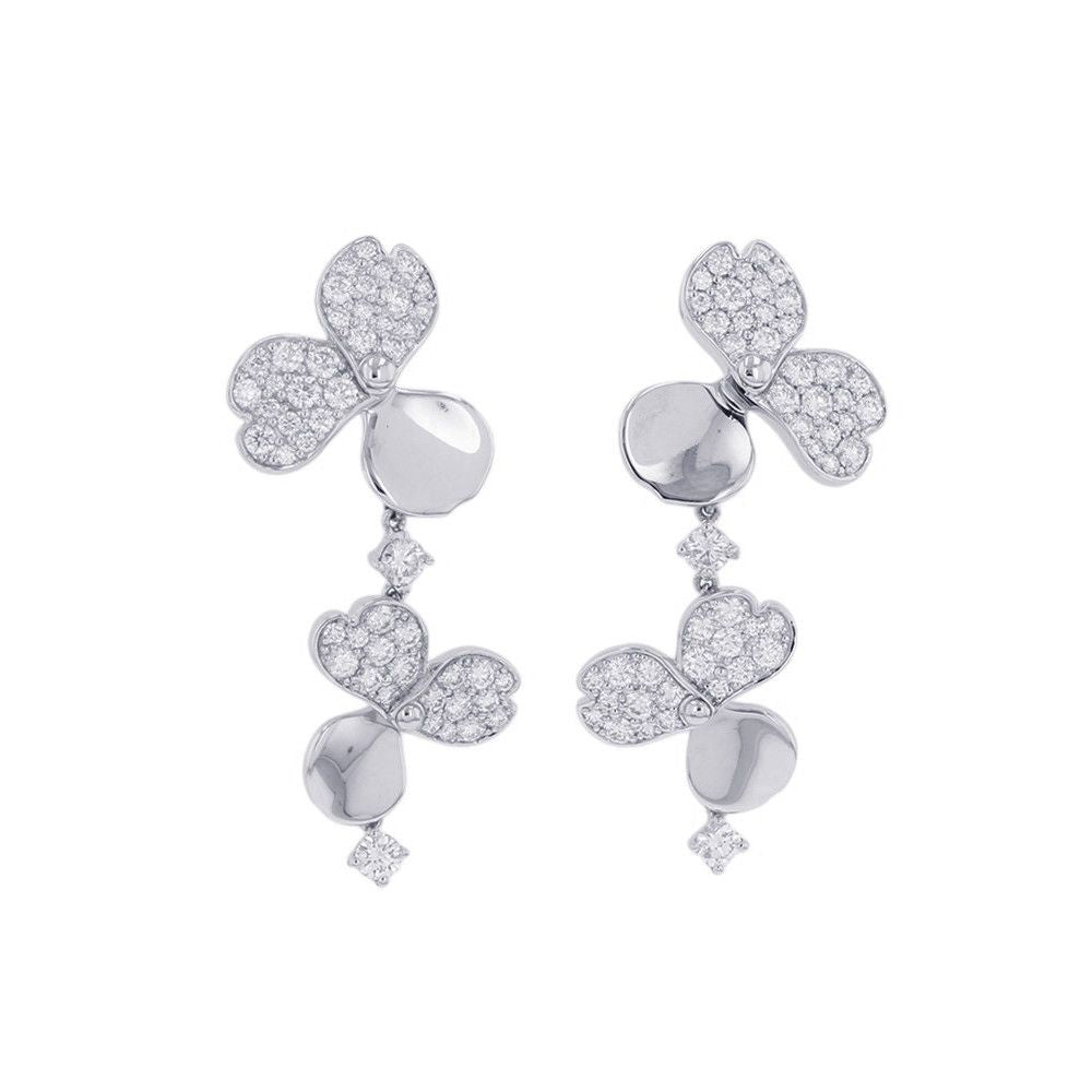 Tiffany & Co Earrings Paper Flower Diamond Platinum