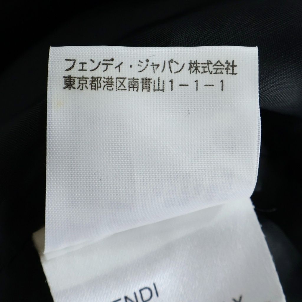 Fendi Wool Chesterfield Long Coat Black 44 — view 8