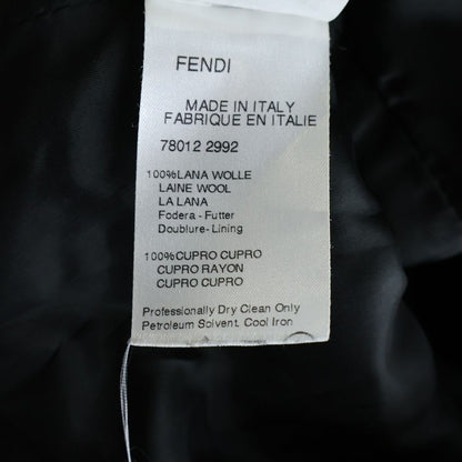 Fendi Wool Chesterfield Long Coat Black 44 — view 7