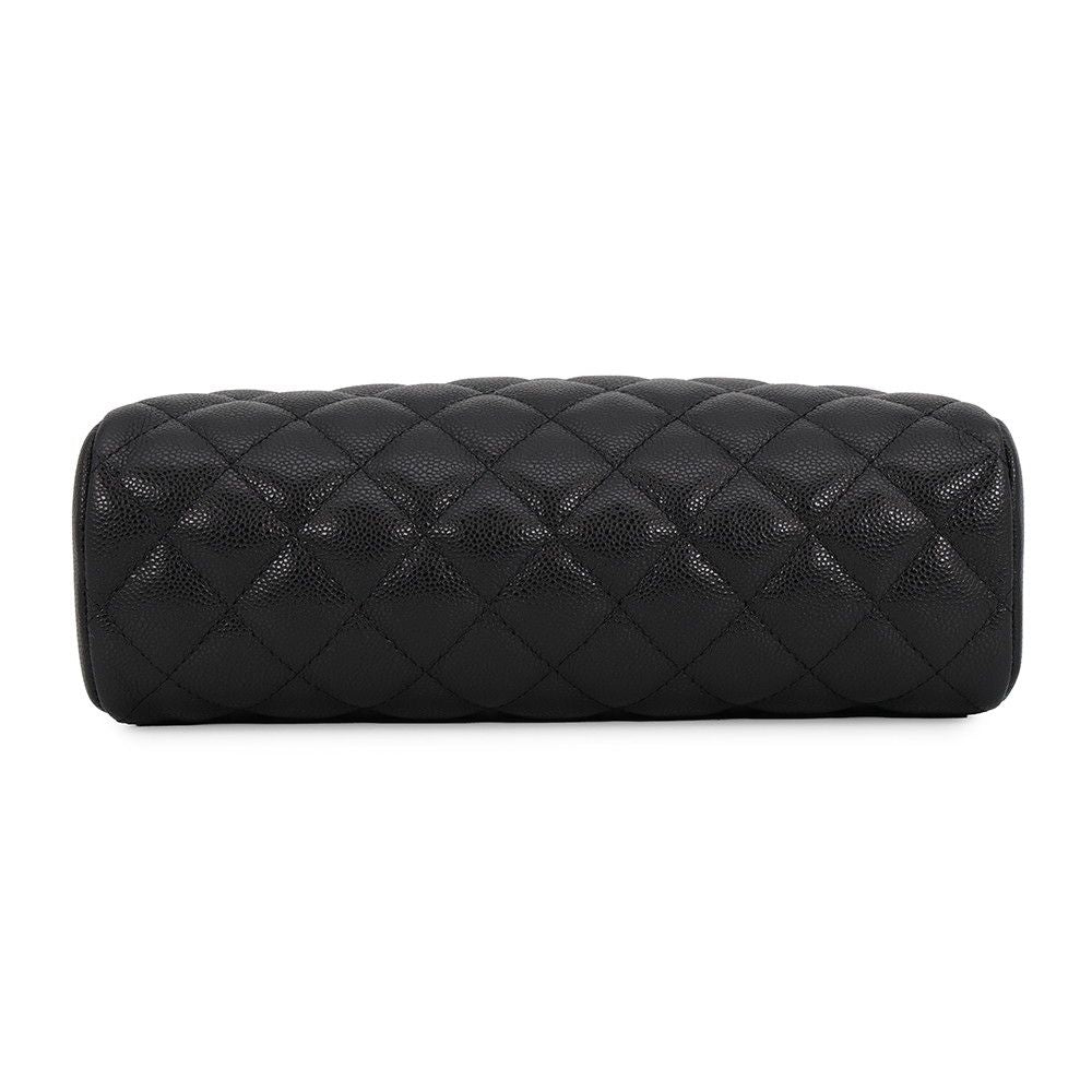 Chanel Chain Shoulder Bag CC Logo Quilted Small Caviar Leather Black — view 3
