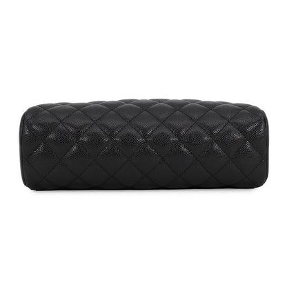 Chanel Chain Shoulder Bag CC Logo Quilted Small Caviar Leather Black — view 3