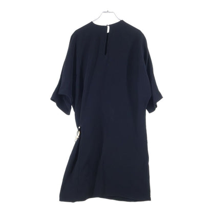Celine Wrap Dress Caddy Gold Charm Decoration Short Sleeve Rayon Black — view 2