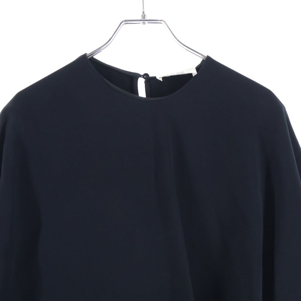 Celine Wrap Dress Caddy Gold Charm Decoration Short Sleeve Rayon Black — view 3