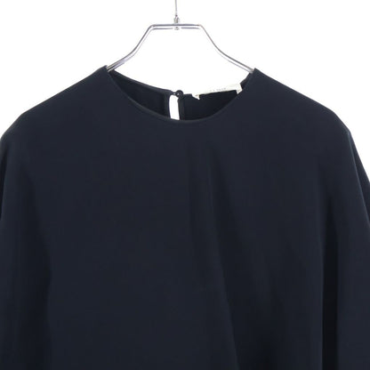 Celine Wrap Dress Caddy Gold Charm Decoration Short Sleeve Rayon Black — view 3