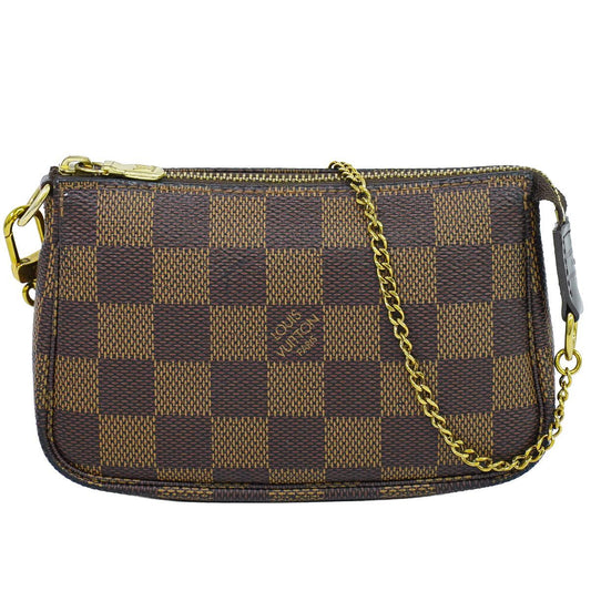 Louis Vuitton LV Mini Pochette Accessoires Damier Ebene Handbag Pouch Brown